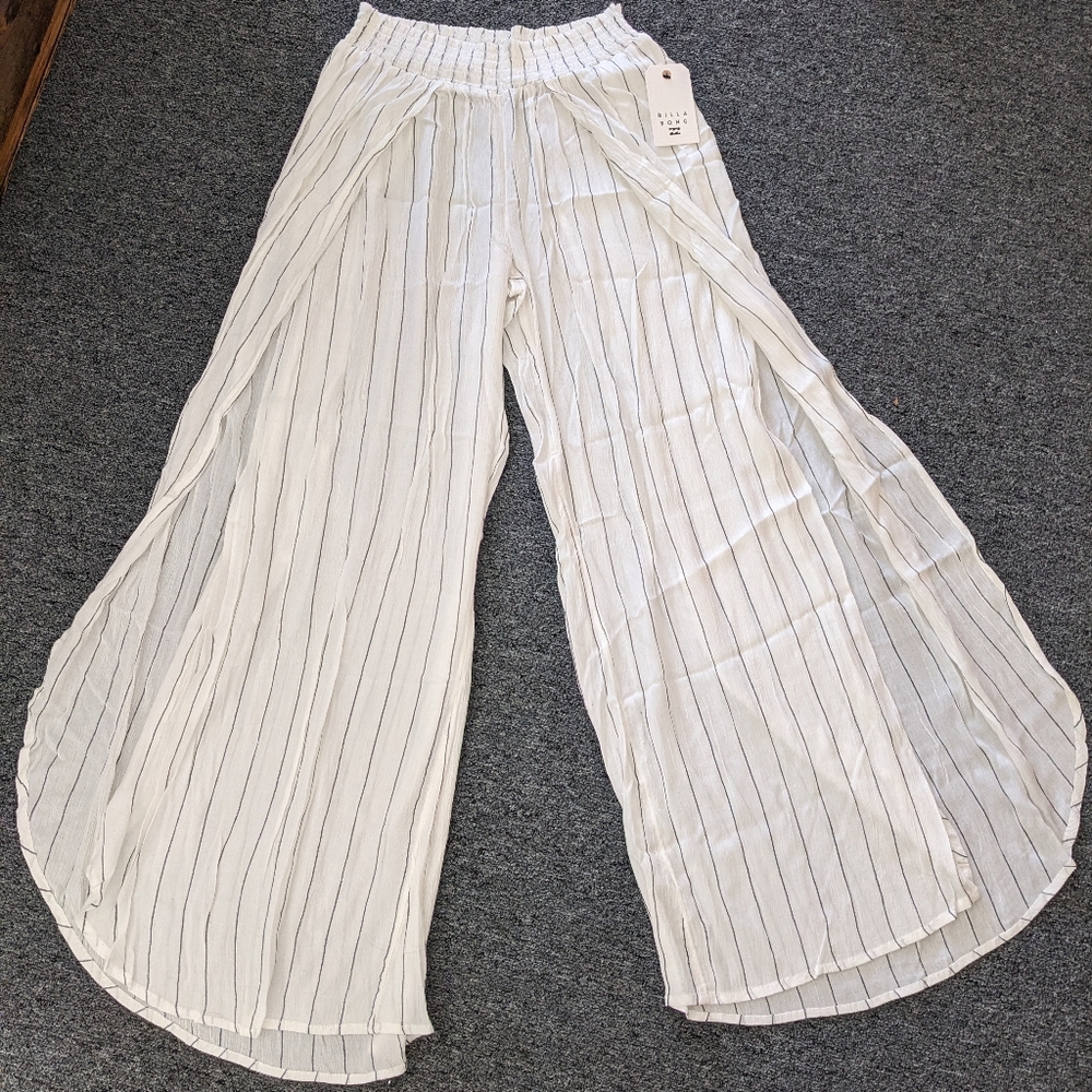 Billabong split wide leg striped pants
